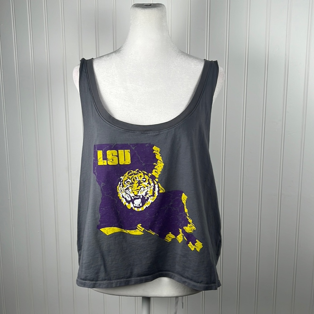 LSU Tigers free-flowing cropped tank